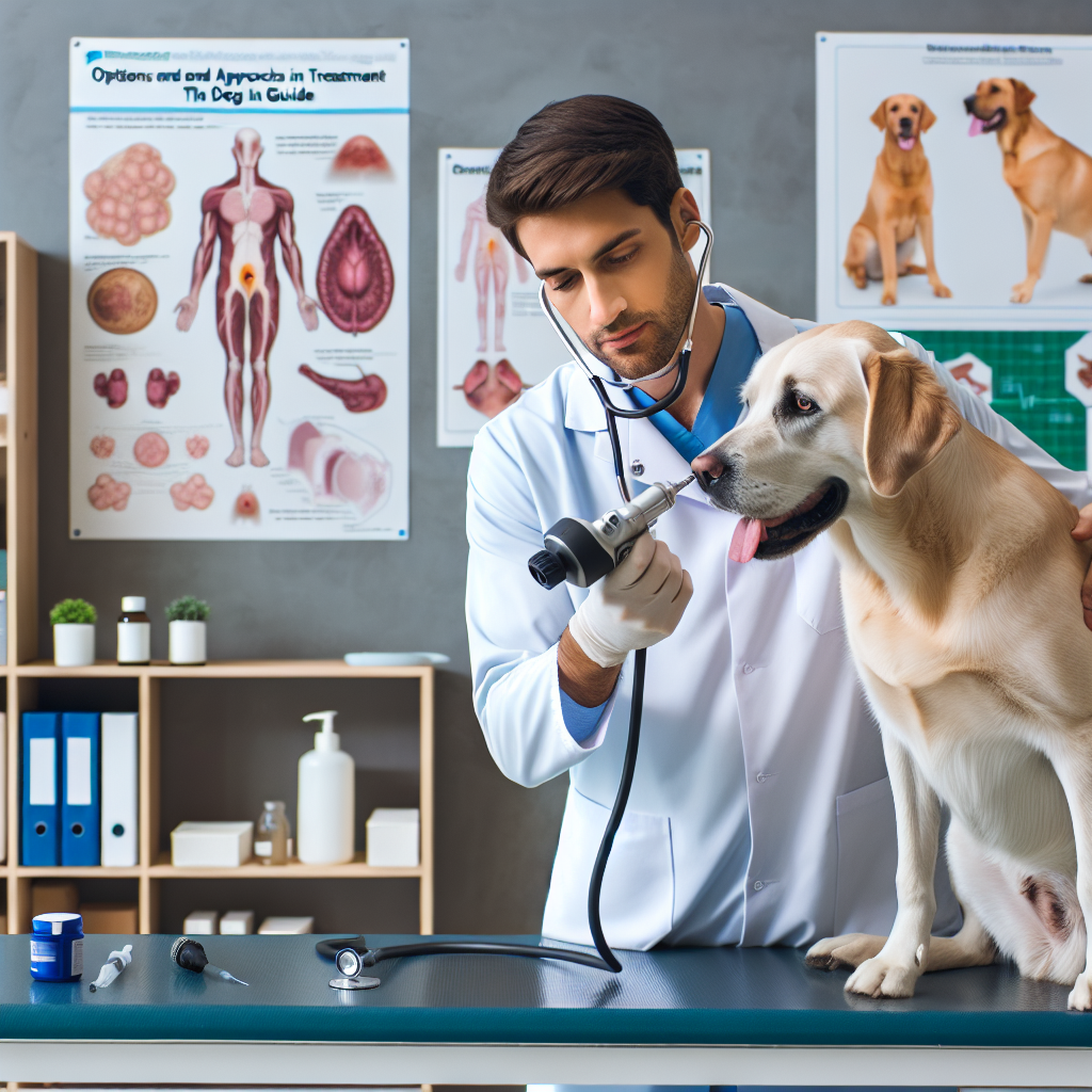 Un cane in cura con un veterinario per il trattamento della prostatite.