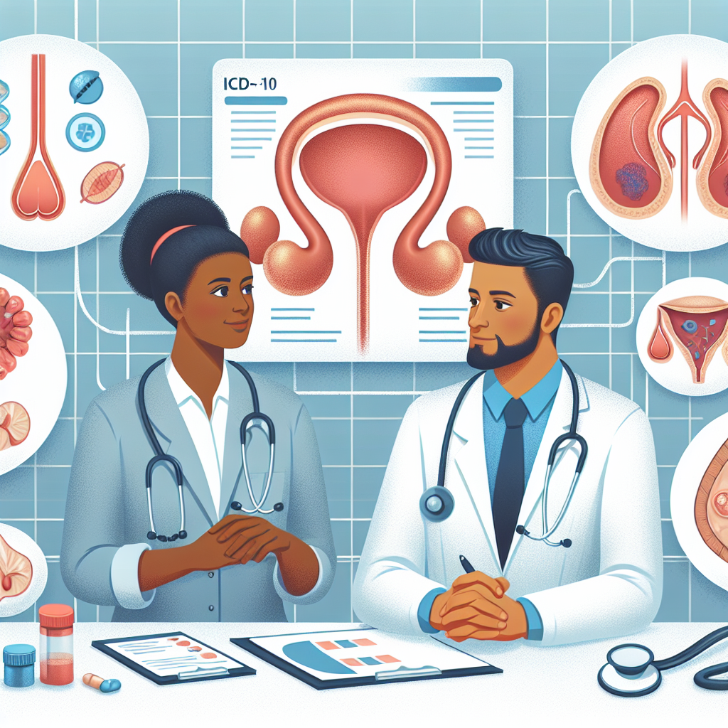 Grafico esplicativo sulla prostatite, includendo complicazioni, diagnosi e trattamenti secondo il codice ICD-10.